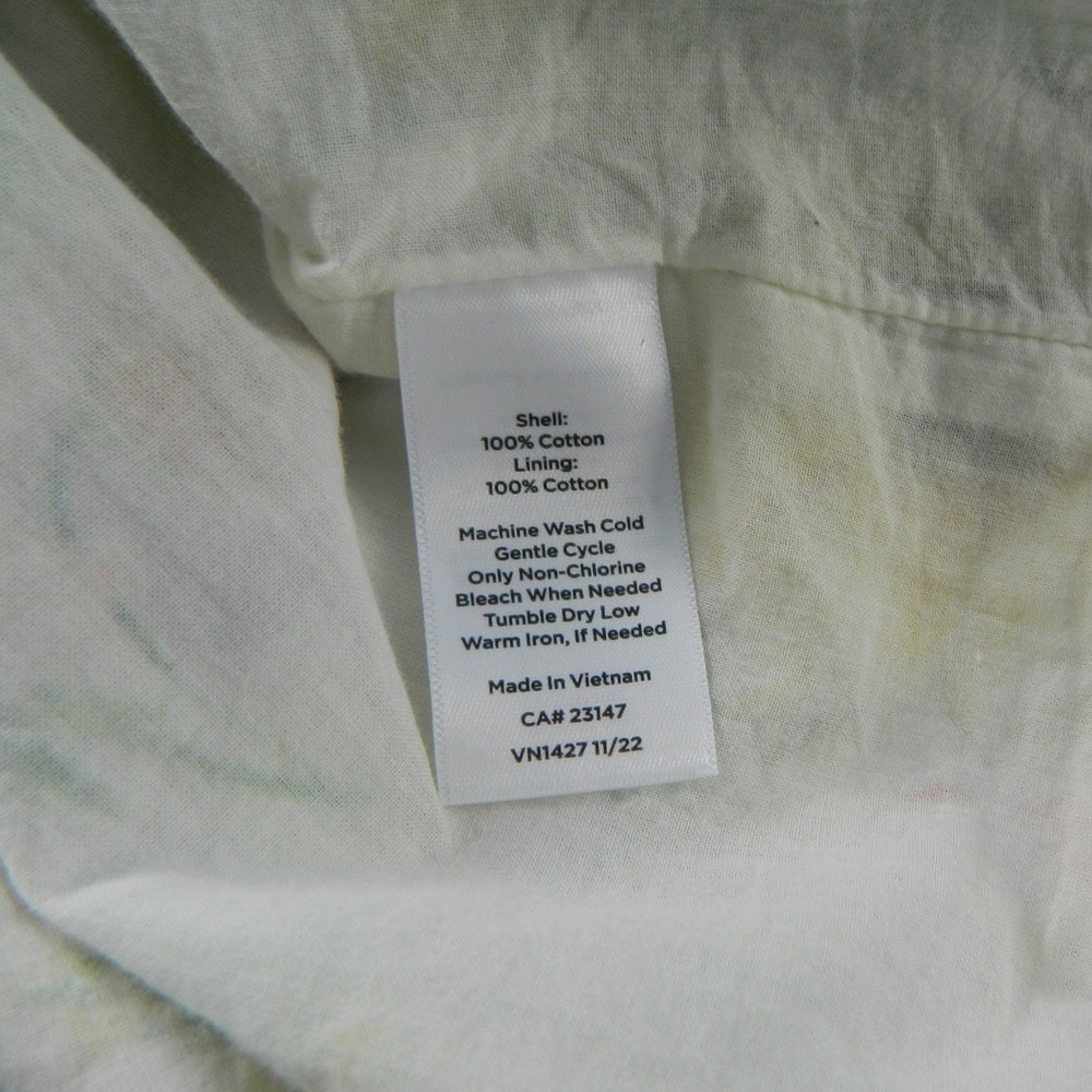 Talbots Floral Blouse Womens Medium White Wildflower Puff Sleeve Cotton Lined - Picture 6 of 7